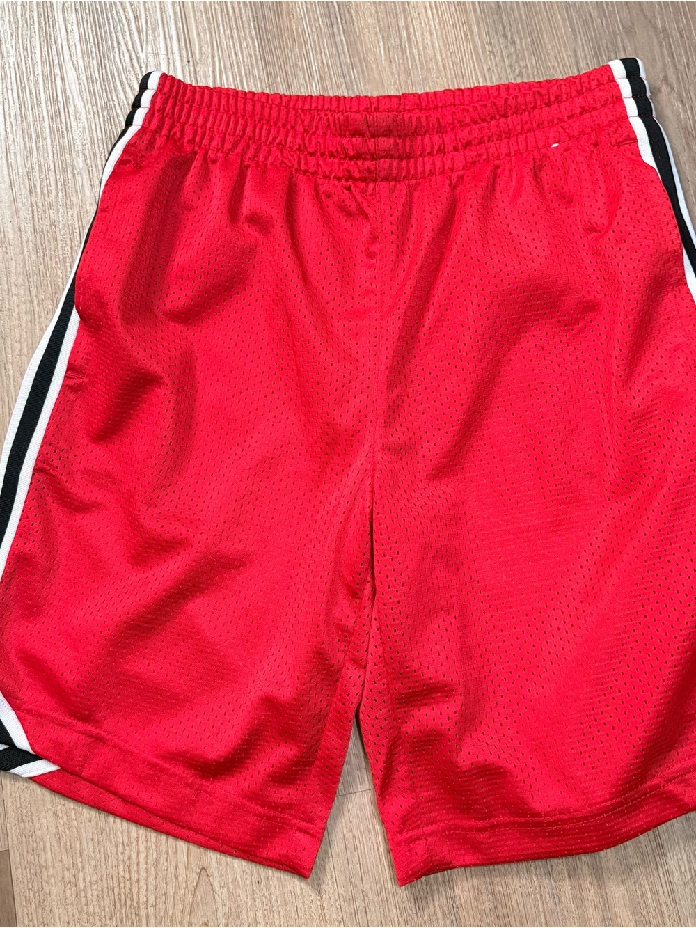 Kids Red Athletic Mesh Shorts